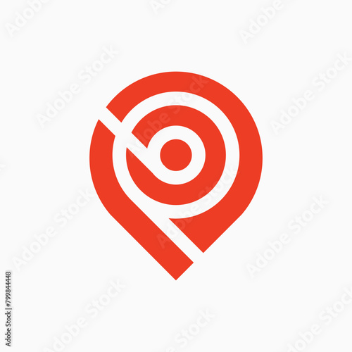 Free Download Letter P and B Pin Logo - GFXLoad