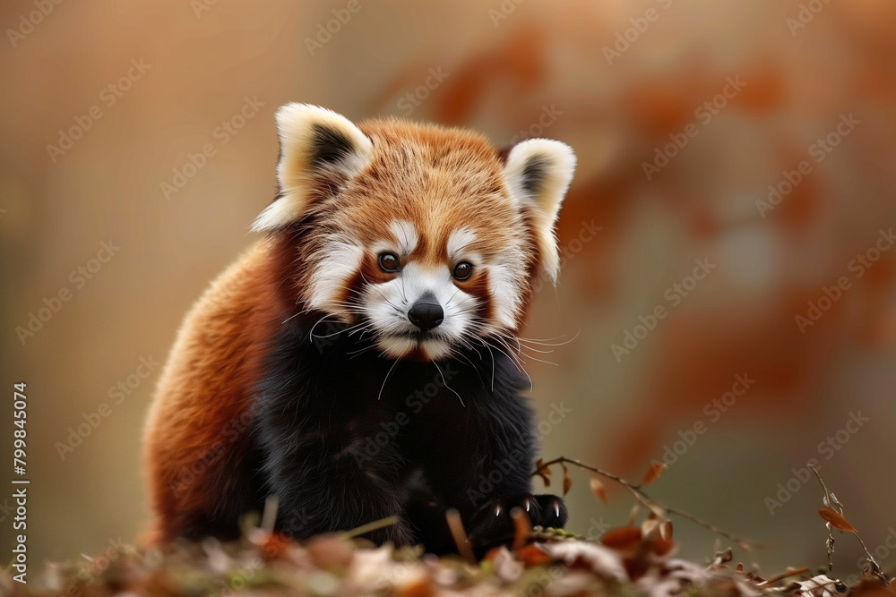 The adorable charm of a baby red panda captured in a serene photograph, showcasing its fluffy coat and inquisitive gaze against a clean background, evoking a sense of wonder and de The adorable charm of a baby red panda captured in a serene photograph, showcasing its fluffy coat and inquisitive gaze against a clean background, evoking a sense of wonder and de
