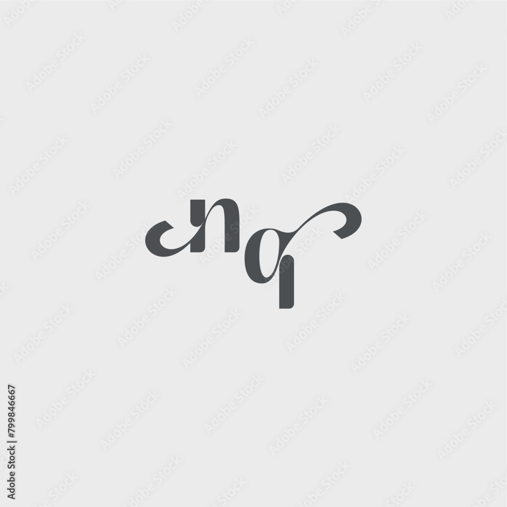 beauty monogram initial logo simple and minimalism NQ Classy black fashion letter beauty monogram initial logo simple and minimalism NQ Classy black fashion letter