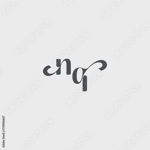 beauty monogram initial logo simple and minimalism NQ Classy black fashion letter