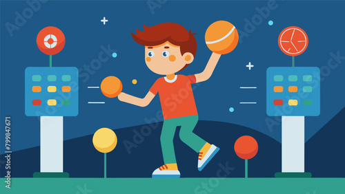 A sports game with customizable control settings for individuals with fine motor skill challenges.. Vector illustration
