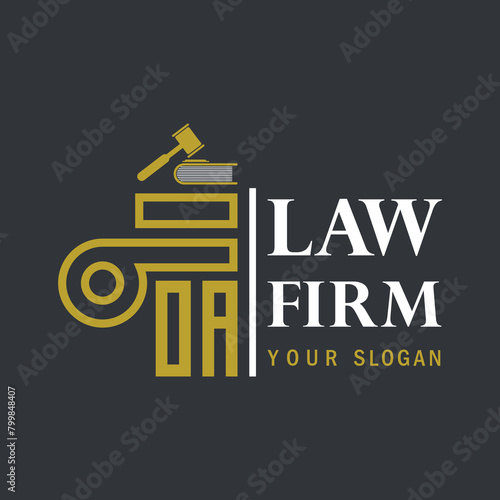 OA modern law firm justice logo design vector graphic template.