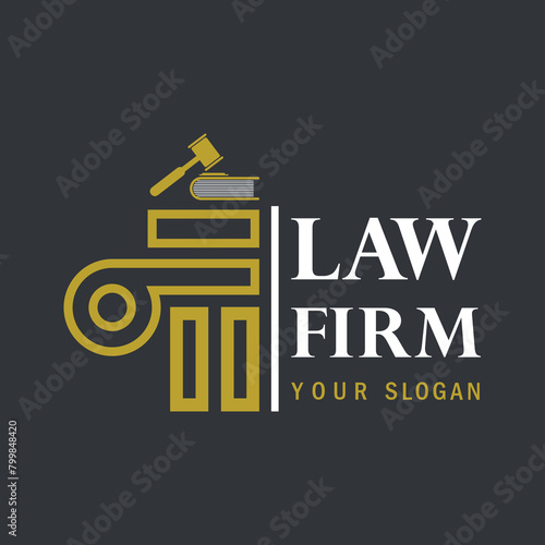 OO modern law firm justice logo design vector graphic template.