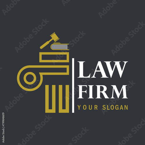 UU modern law firm justice logo design vector graphic template.