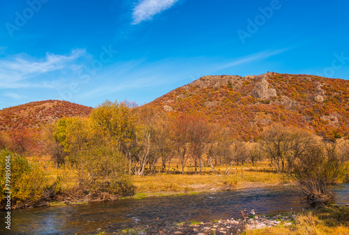 Autumn scenery of Moon Town, Zhalantun, Hulunbuir, Inner Mongolia Autonomous Region, China