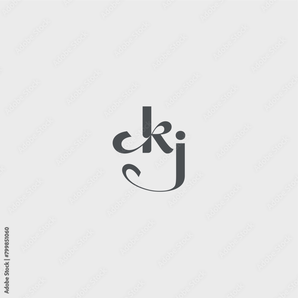 Classy black fashion beauty monogram initial logo letter simple and minimalism KJ Classy black fashion beauty monogram initial logo letter simple and minimalism KJ