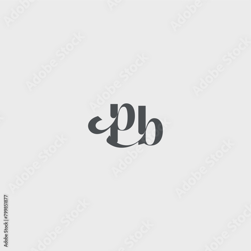 beauty monogram initial logo simple and minimalism PB Classy black fashion letter