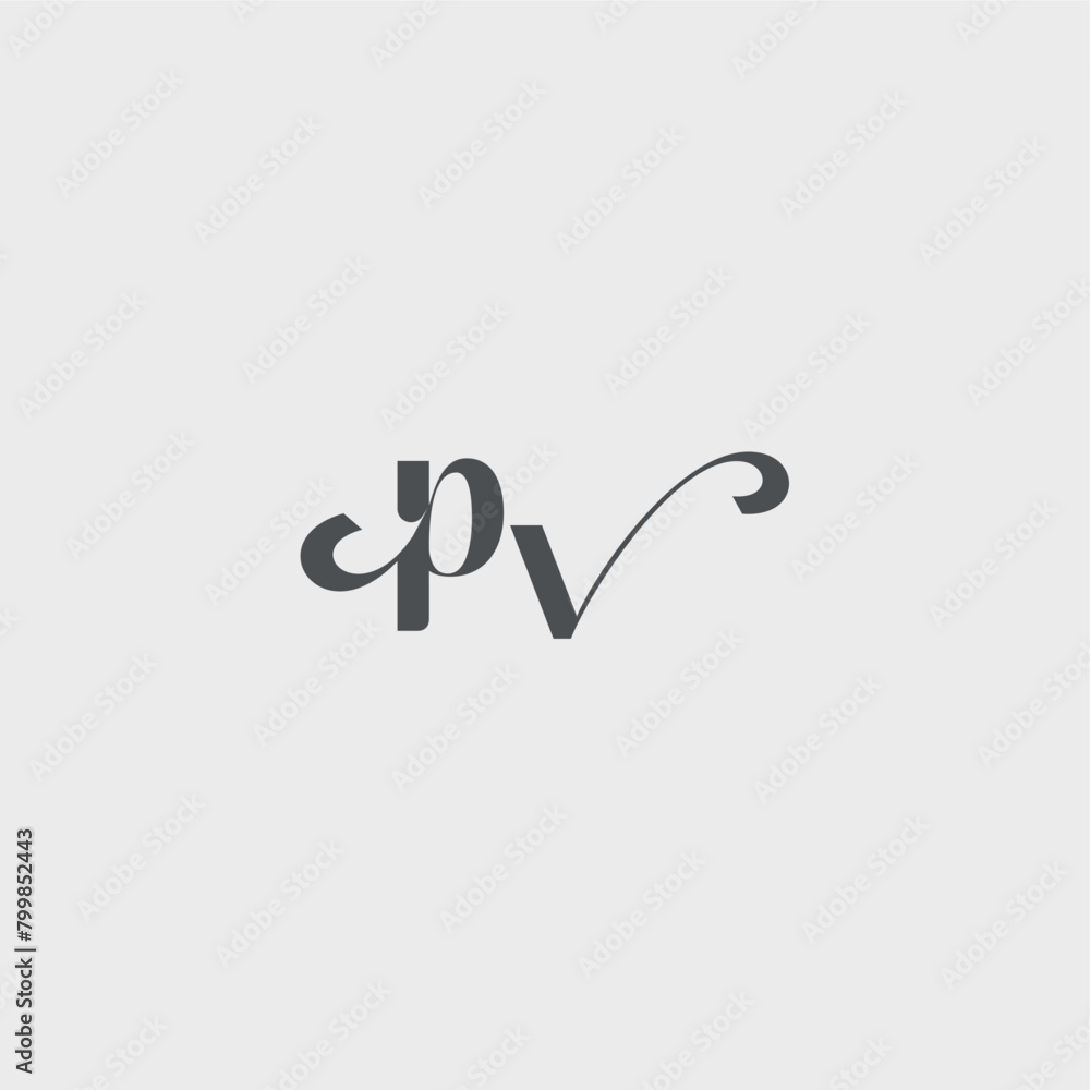 beauty monogram initial logo simple and minimalism PV Classy black fashion letter beauty monogram initial logo simple and minimalism PV Classy black fashion letter