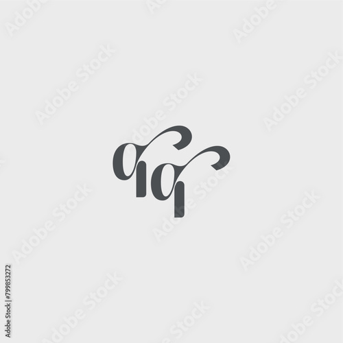 beauty monogram initial logo simple and minimalism QQ Classy black fashion letter