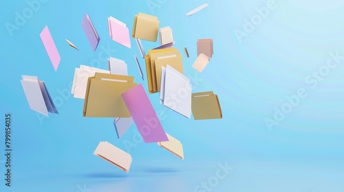 Papers flying out of a filing cabinet © LELISAT
