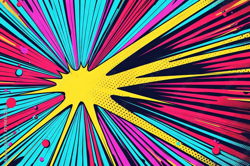 pop art explosion with vibrant colors and comic-style elements, Generative AI pop art explosion with vibrant colors and comic-style elements, Generative AI