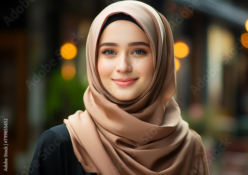 Smiling 20s Malay Hijabi Woman, Big Eyes, Facebook Profile Picture, Cozy Home Background