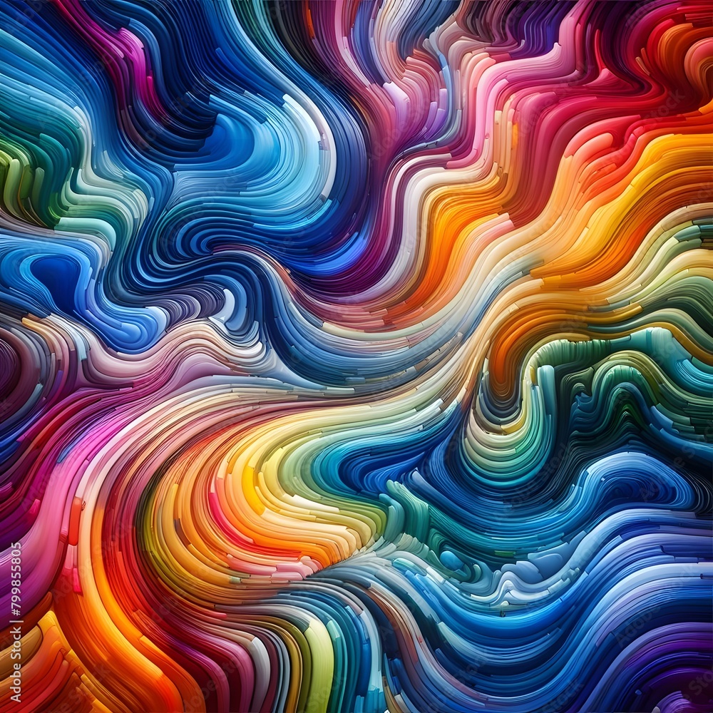 Chromatic Wave showcasing abstract colorful shapes shimmering in a cosmic display