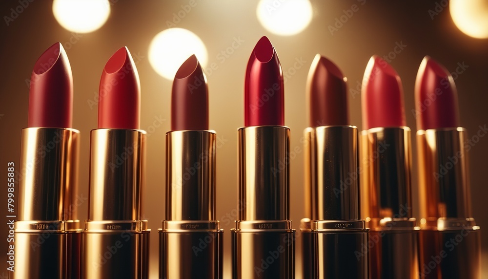 Obraz premium A World of Beauty: A High-Quality Photo of a Lipstick Collection