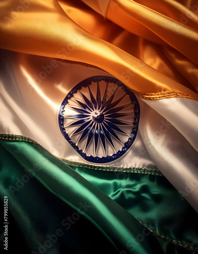 Hyper-realistic wallpaper of an Indian flag