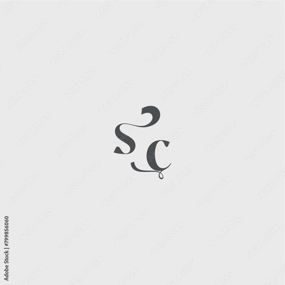 beauty monogram initial logo simple and minimalism SC Classy black fashion letter beauty monogram initial logo simple and minimalism SC Classy black fashion letter