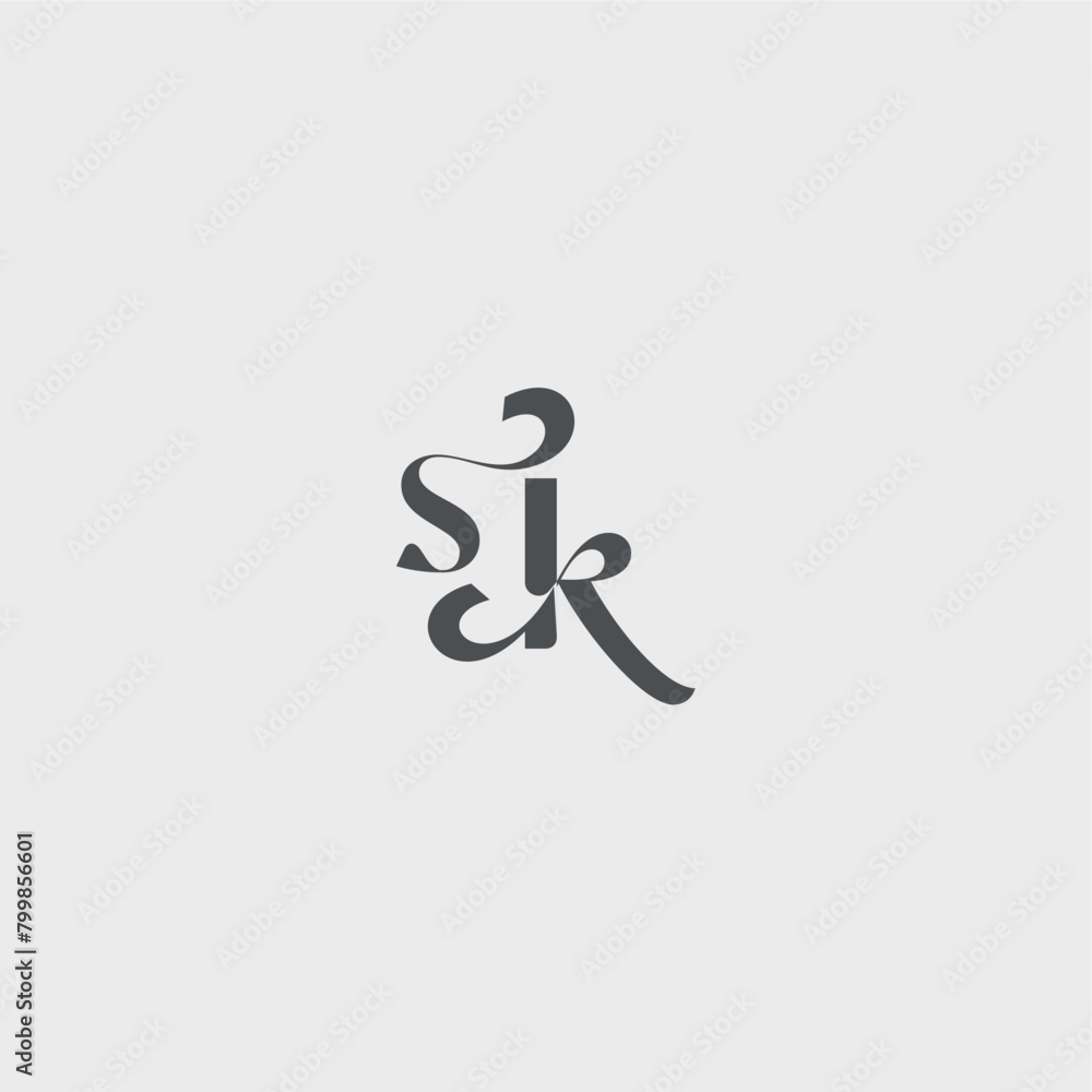 beauty monogram initial logo simple and minimalism SK Classy black fashion letter beauty monogram initial logo simple and minimalism SK Classy black fashion letter
