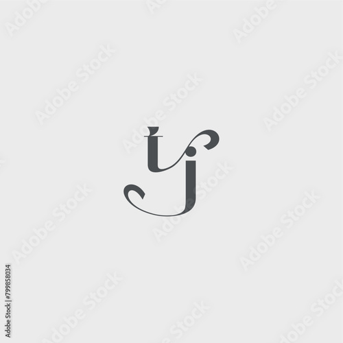 beauty monogram initial logo simple and minimalism TJ Classy black fashion letter