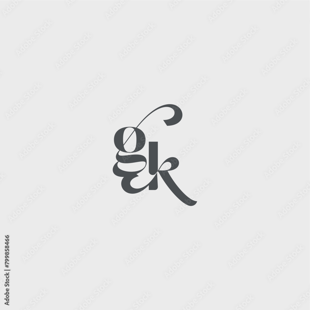 Classy black fashion beauty monogram initial logo letter simple and minimalism GK Classy black fashion beauty monogram initial logo letter simple and minimalism GK