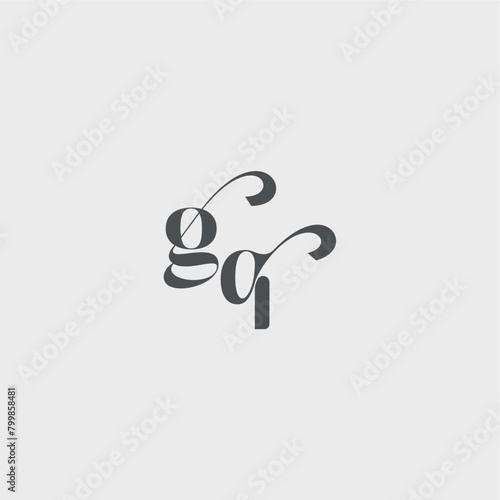 Classy black fashion beauty monogram initial logo letter simple and minimalism GQ