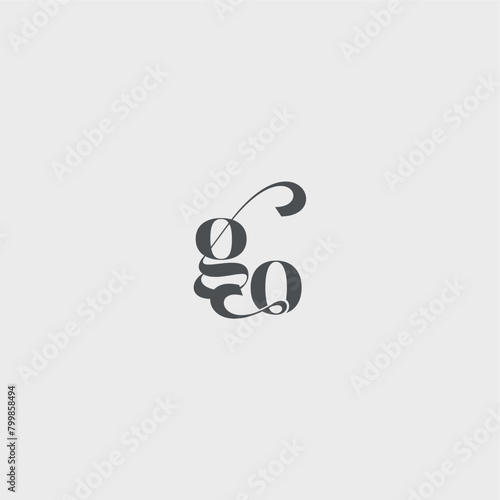 Classy black fashion beauty monogram initial logo letter simple and minimalism GO