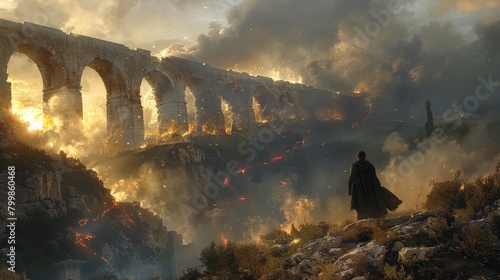 crumbling ancient viaduct i...