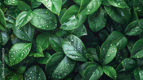 A Leaves Background With Droplets