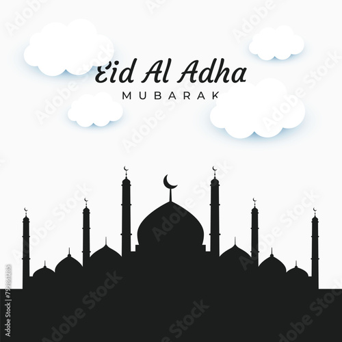 Eid Al Adha Mubarak Social Media Post Beautiful Islamic Background (ID: 799861285)