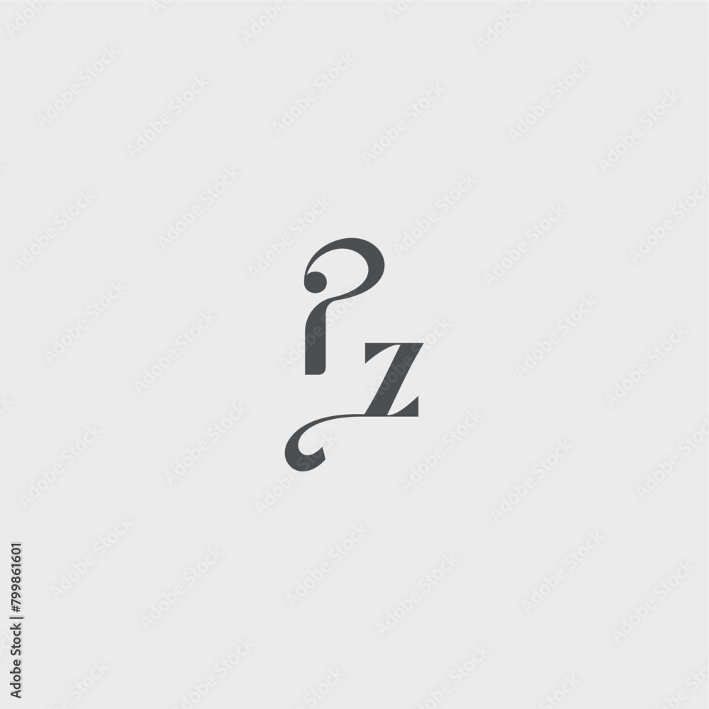 Classy black fashion beauty monogram initial logo letter simple and minimalism IZ Classy black fashion beauty monogram initial logo letter simple and minimalism IZ