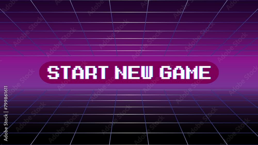 START NEW GAME . pixel art .8 bit game. retro game. for game assets ...