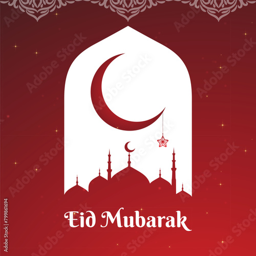 Eid Al Adha Mubarak Social Media Post Beautiful Islamic Background (ID: 799861694)