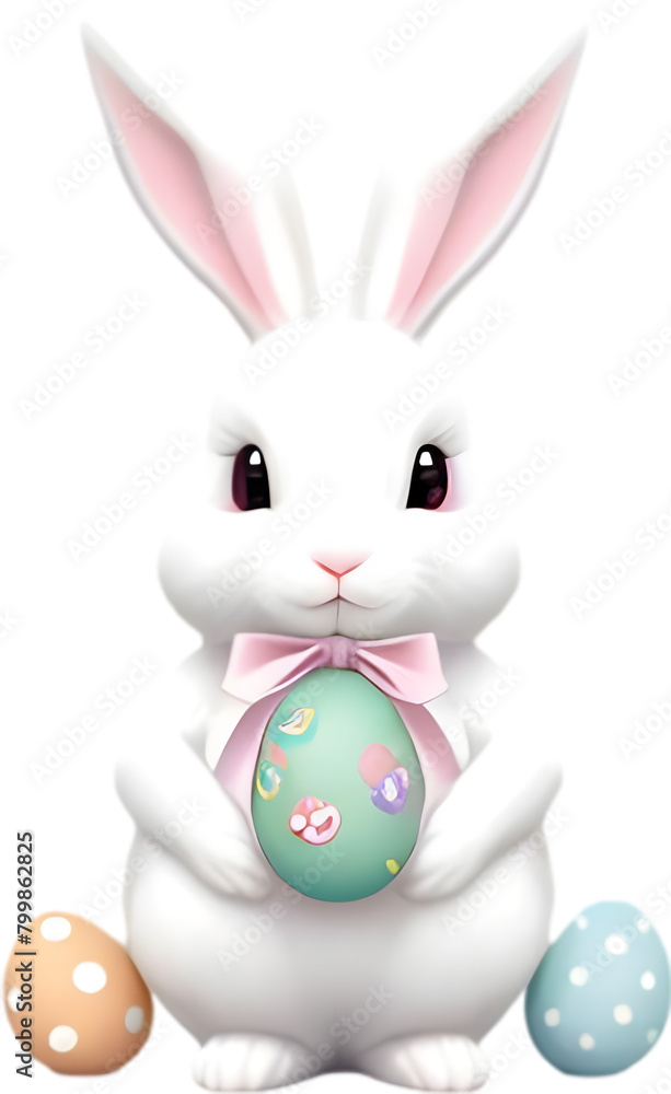 A cute Easter bunny with egg clipart. A cute Easter bunny with egg clipart.