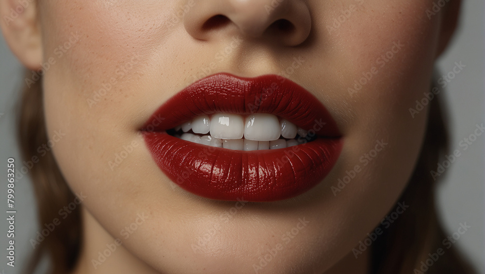 Fototapeta premium beautiful girl with lipstick 