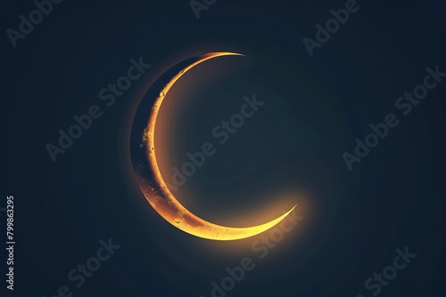 Muslim holiday Islamic festival Celebratio Eid al-Adha with buck silhouette and mosque illustration in crescent moon light poster, banner, flyer, background
