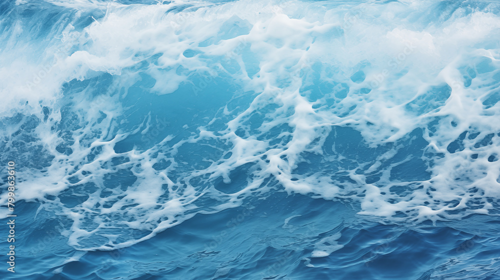 Background of beautiful blue ocean waves, photo shot