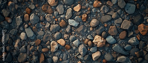 An overhead view of a gravel path focusing photo