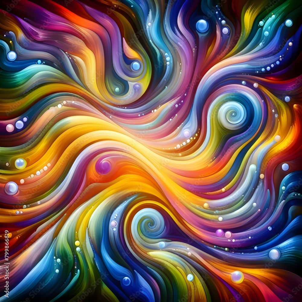 Chromatic Wave showcasing abstract colorful shapes shimmering in a cosmic display