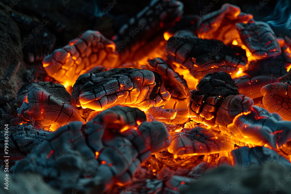 Embers glow softly in the depths of a crackling fire. Embers glow softly in the depths of a crackling fire.