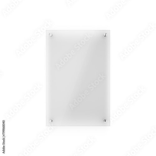 Vertical Nameplate Mockup 3D Rendering on Isolated Background