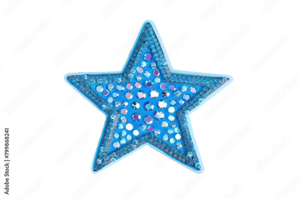 Obraz premium blue star jewel sticker isolated PNG