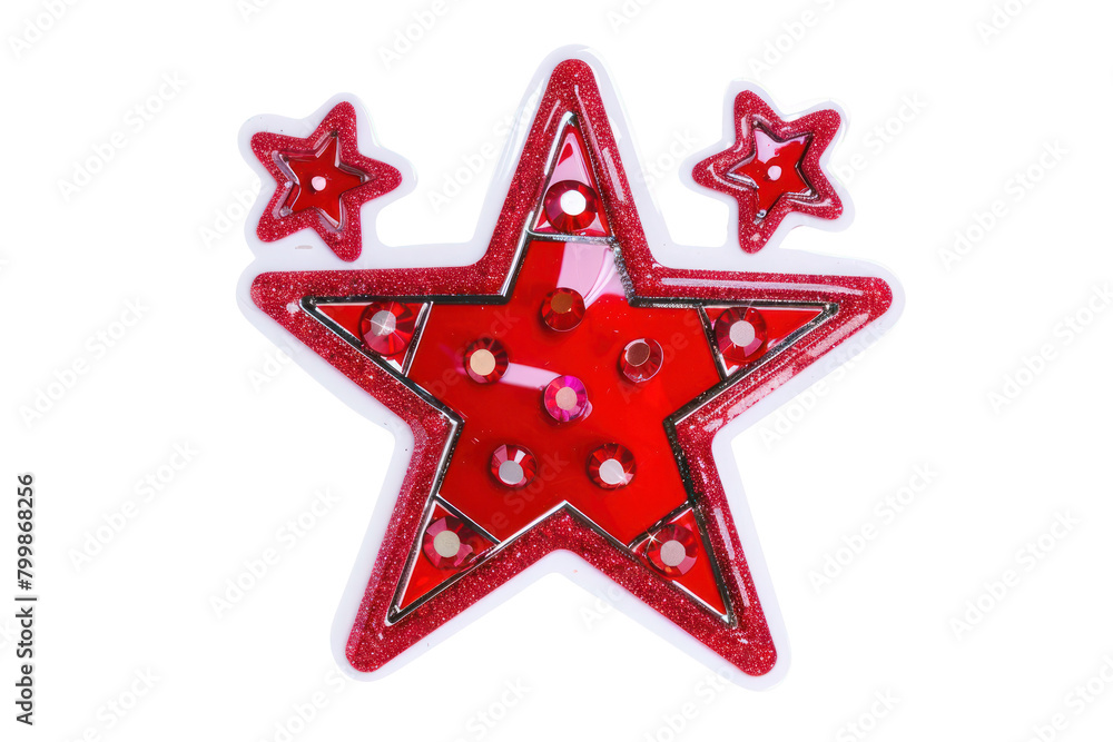 red stars jewel sticker decoration isolated PNG red stars jewel sticker decoration isolated PNG