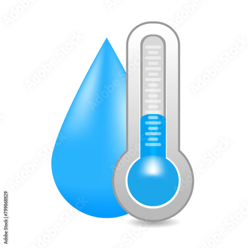 Hygrometer, Humidity meter, Climate control tool. Vector illustration.