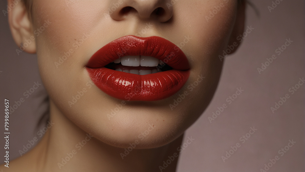 Obraz premium beautiful girl with lipstick 