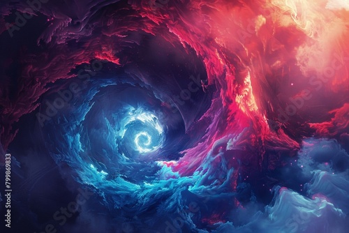 Swirling Vortex of Fire and Ice in Space 