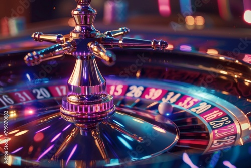 A close up of a casino roule with a casino wheel. Gambling concept background. 