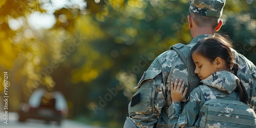 Heartfelt military family reunions and tributes. Emotional moments captured. photo