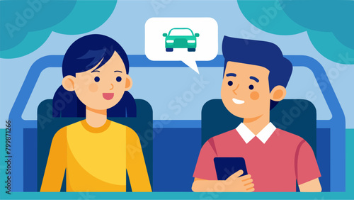 The parent and teenager discussing current events and social issues using the drive as a chance to exchange perspectives and learn from each other.. Vector illustration