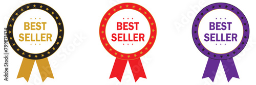 Vintage Bestseller Vector Icons. Set Of Isolated On White Background Bestseller Labels. Vector illustration. EPS 10