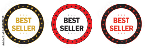 Vintage Bestseller Vector Icons. Set Of Isolated On White Background Bestseller Labels. Vector illustration. EPS 10