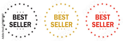 Vintage Bestseller Vector Icons. Set Of Isolated On White Background Bestseller Labels. Vector illustration. EPS 10